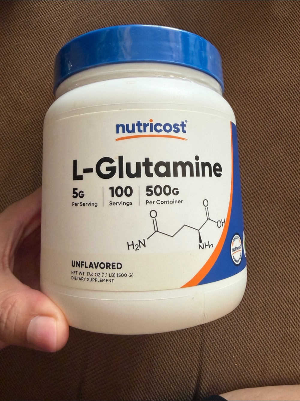 NWT Sealed Nutricost L-Glutamine Unflavored Powder - White